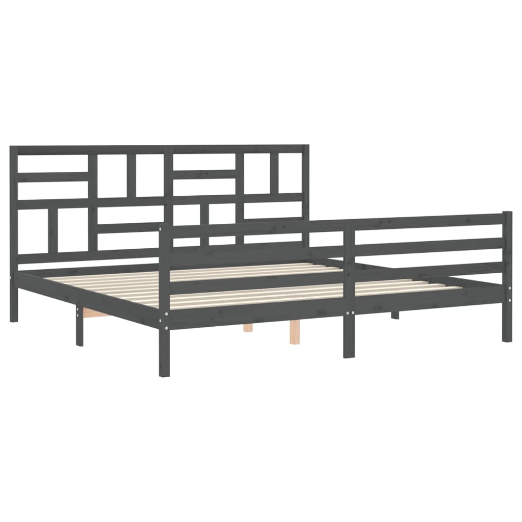 Bedframe met hoofdbord massief hout