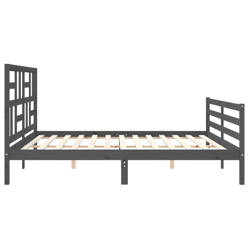 Bedframe met hoofdbord massief hout