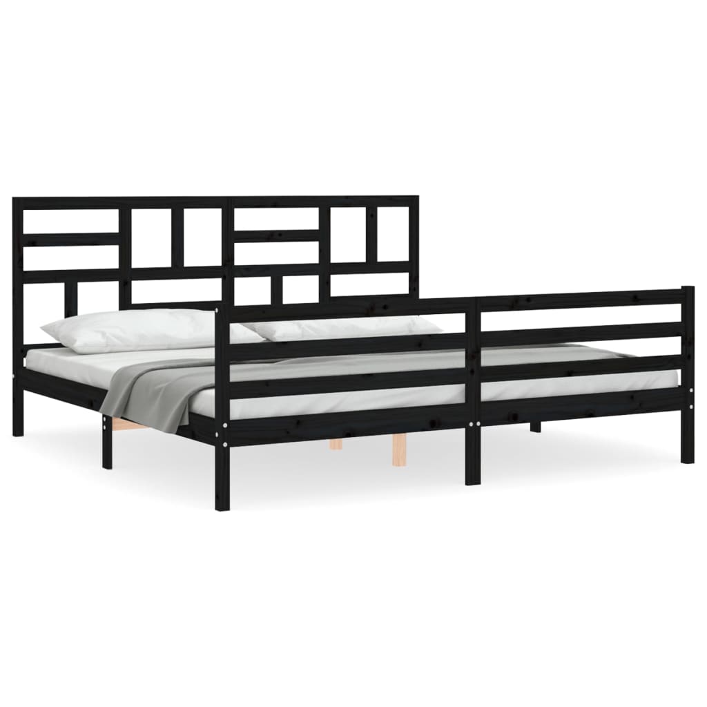 Bedframe met hoofdbord massief hout