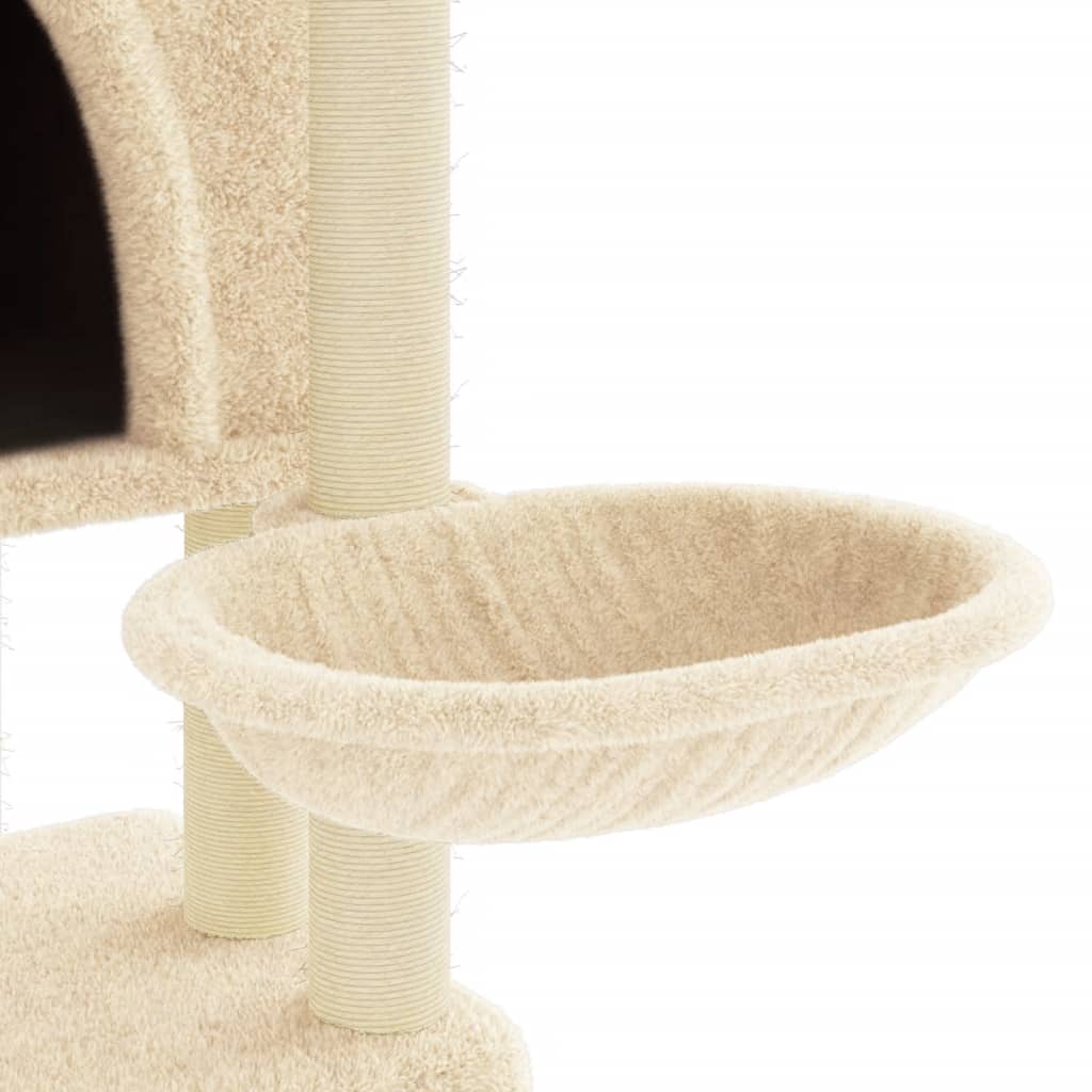 Meuble pour chat avec griffoirs en sisal 180 cm couleur crème