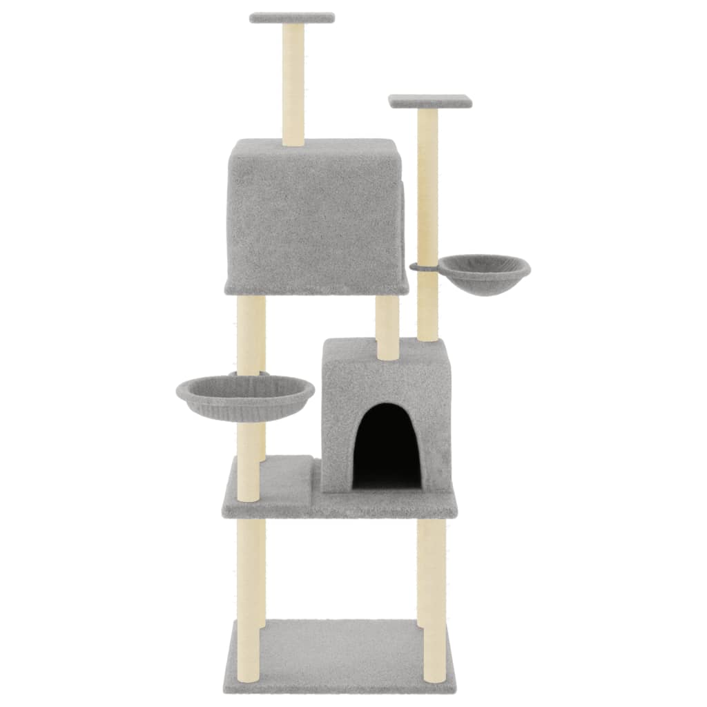 Meuble pour chat avec griffoirs en sisal 180 cm couleur crème