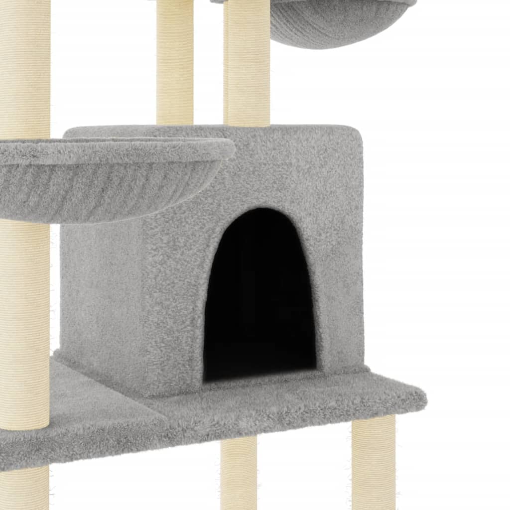 Meuble pour chat avec griffoirs en sisal 180 cm couleur crème