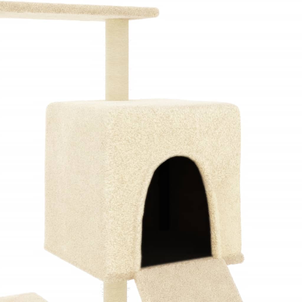 Meuble pour chat avec griffoirs en sisal 130,5 cm couleur crème