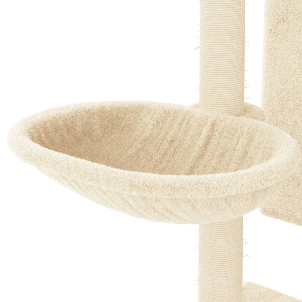 Meuble pour chat avec griffoirs en sisal 130,5 cm couleur crème