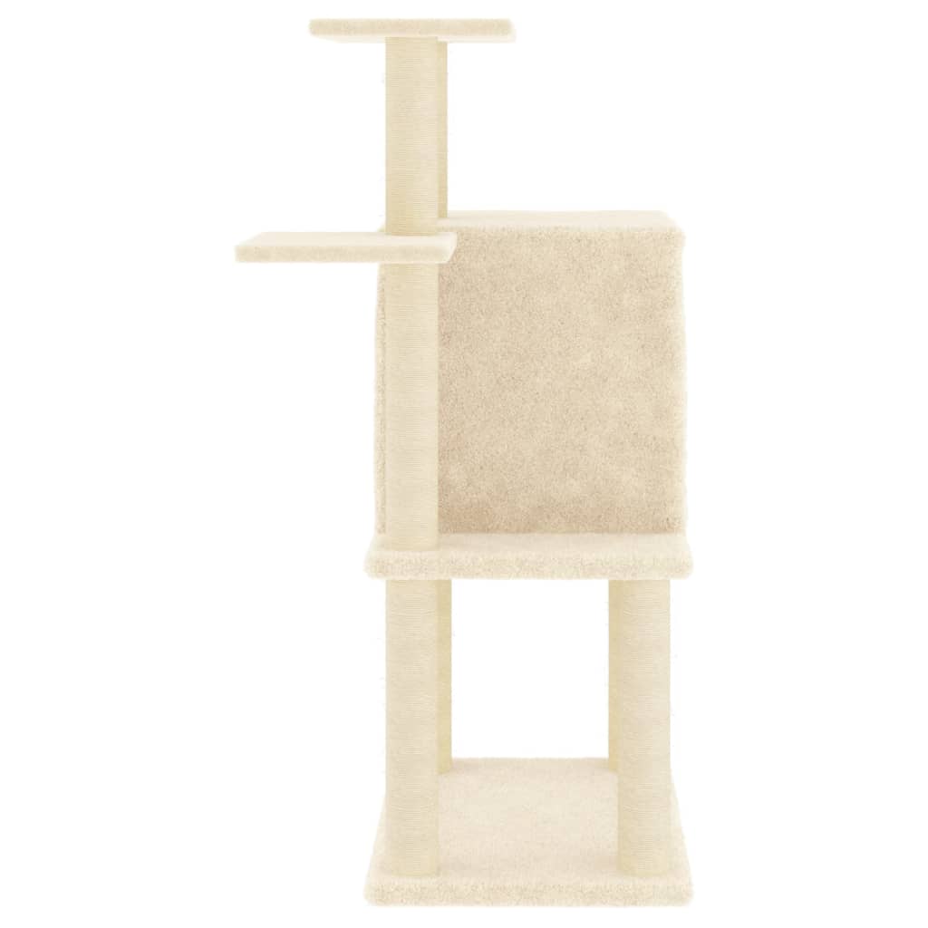 Meuble pour chat avec griffoirs en sisal 97 cm couleur crème