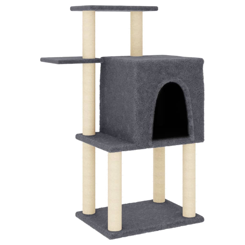 Meuble pour chat avec griffoirs en sisal 97 cm couleur crème