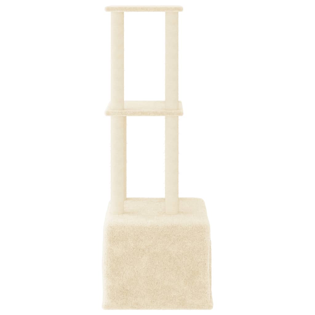 Meuble pour chat avec griffoirs en sisal 133,5 cm couleur crème