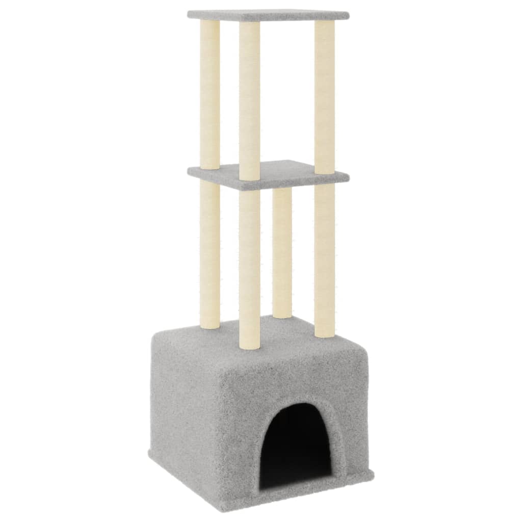 Meuble pour chat avec griffoirs en sisal 133,5 cm couleur crème