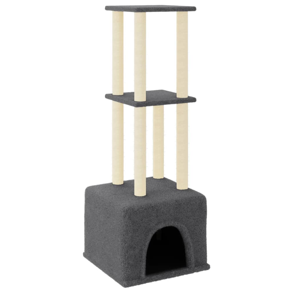 Meuble pour chat avec griffoirs en sisal 133,5 cm couleur crème