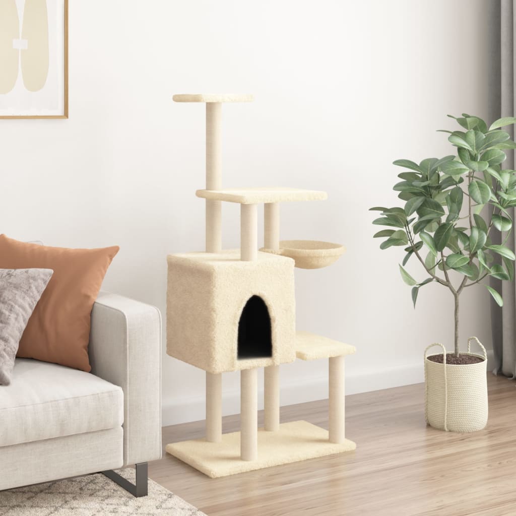 Meuble pour chat avec griffoirs en sisal 131 cm