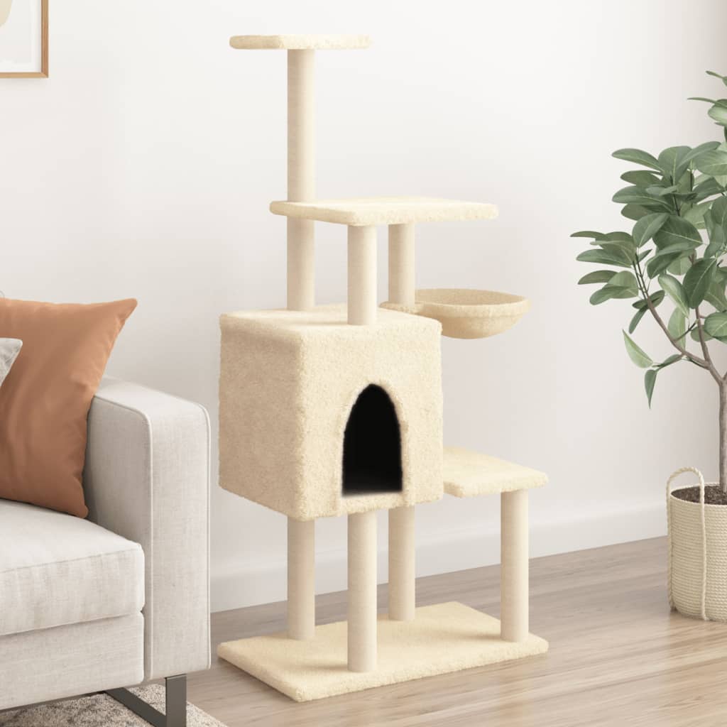 Meuble pour chat avec griffoirs en sisal 131 cm