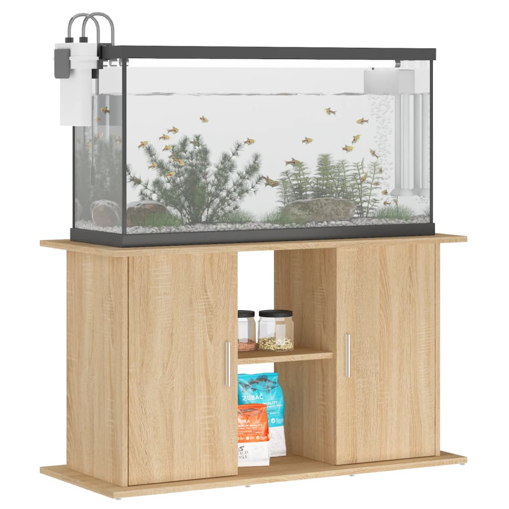 Aquariumstandaard 101x41x58 cm bewerkt hout eikenkleurig