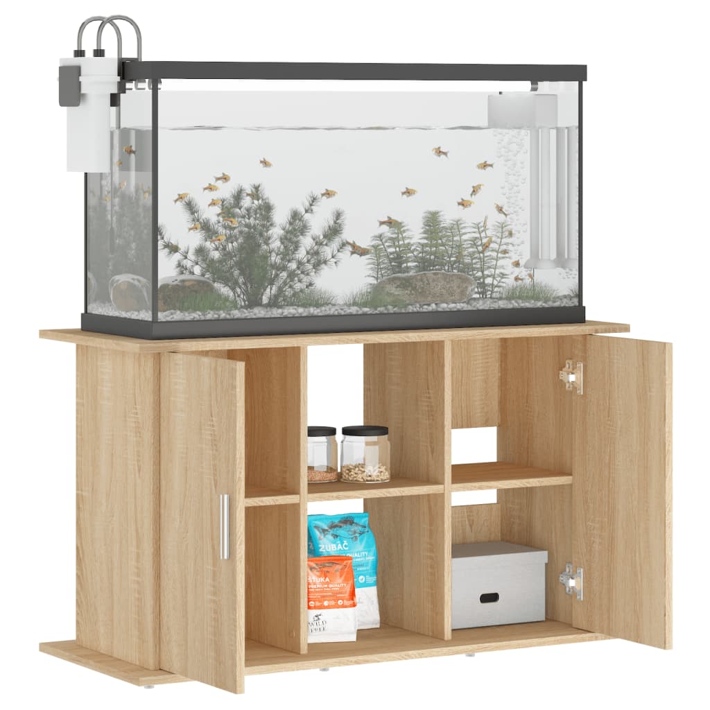 Aquariumstandaard 101x41x58 cm bewerkt hout eikenkleurig