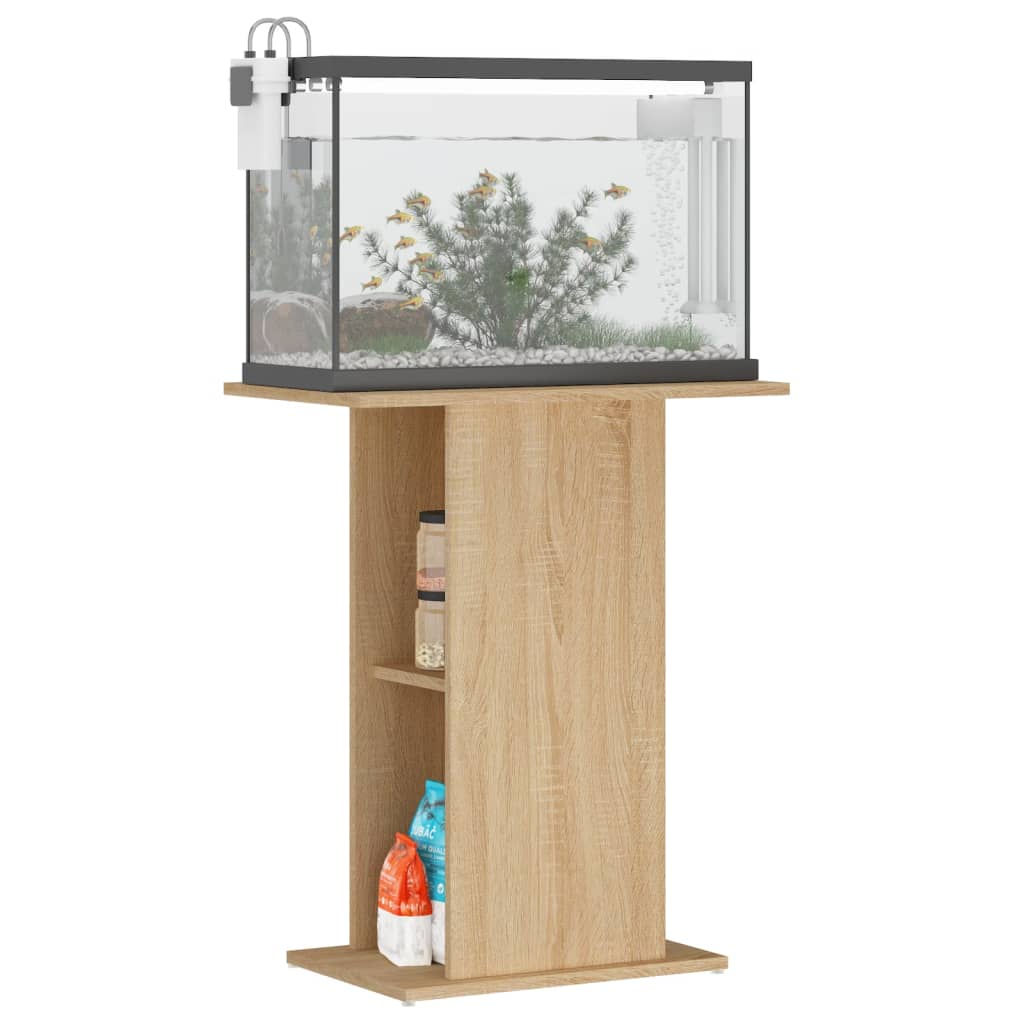 Aquariumstandaard 60,5x36x72,5 cm bewerkt hout gerookt eiken