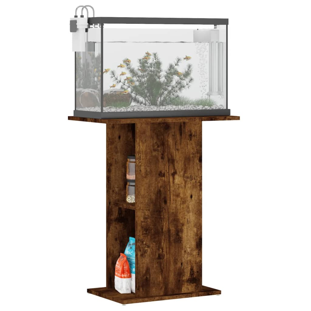 Aquariumstandaard 60,5x36x72,5 cm bewerkt hout gerookt eiken