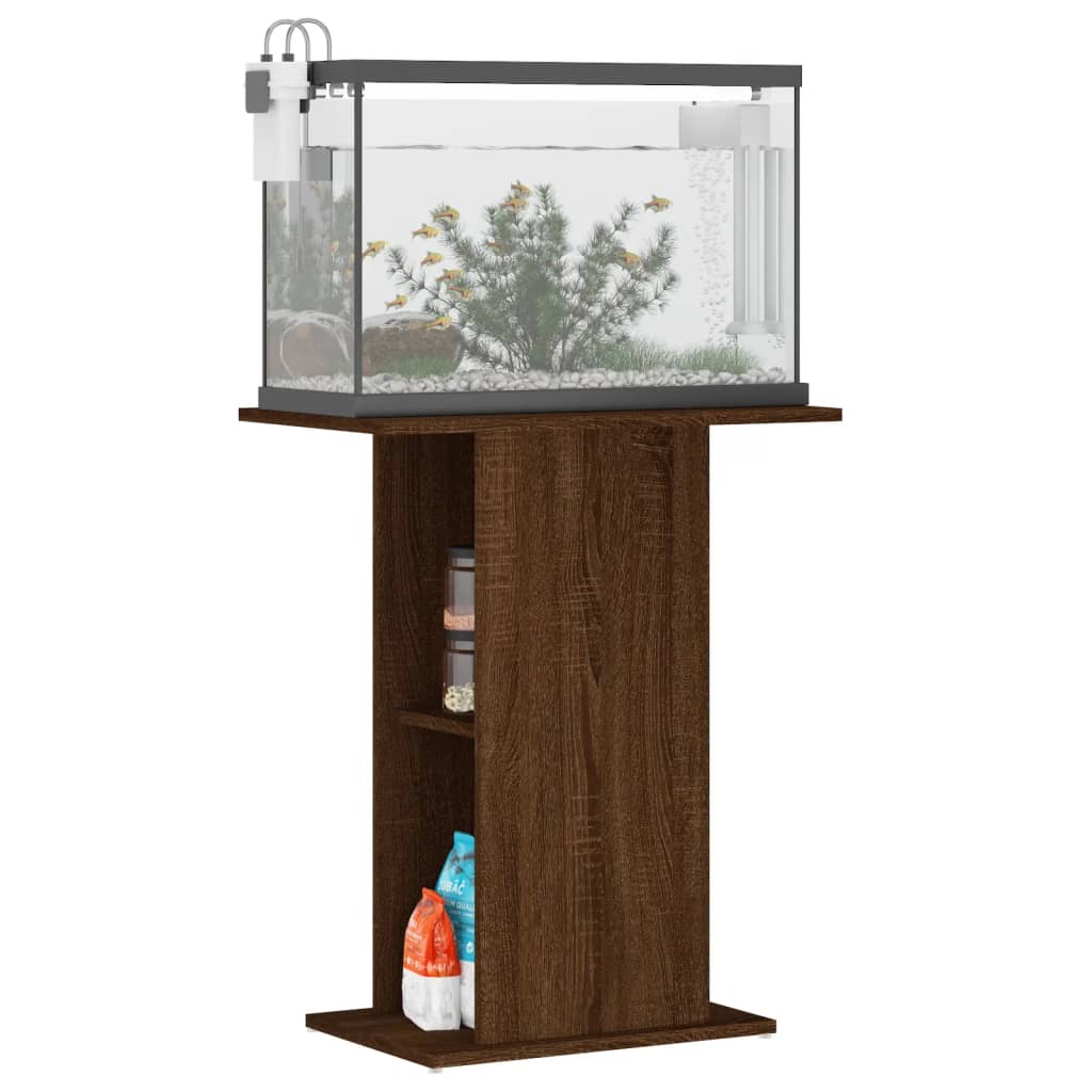 Aquariumstandaard 60,5x36x72,5 cm bewerkt hout gerookt eiken