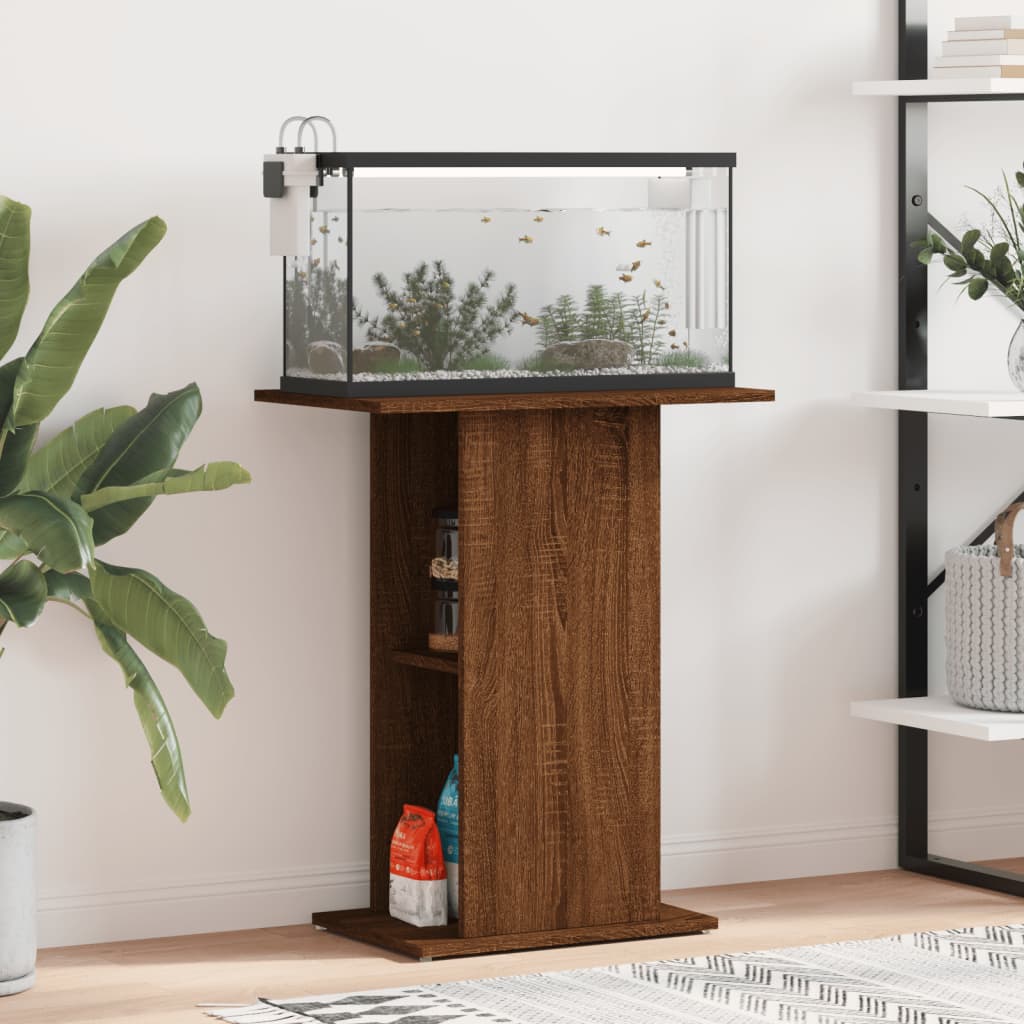 Aquariumstandaard 60,5x36x72,5 cm bewerkt hout gerookt eiken