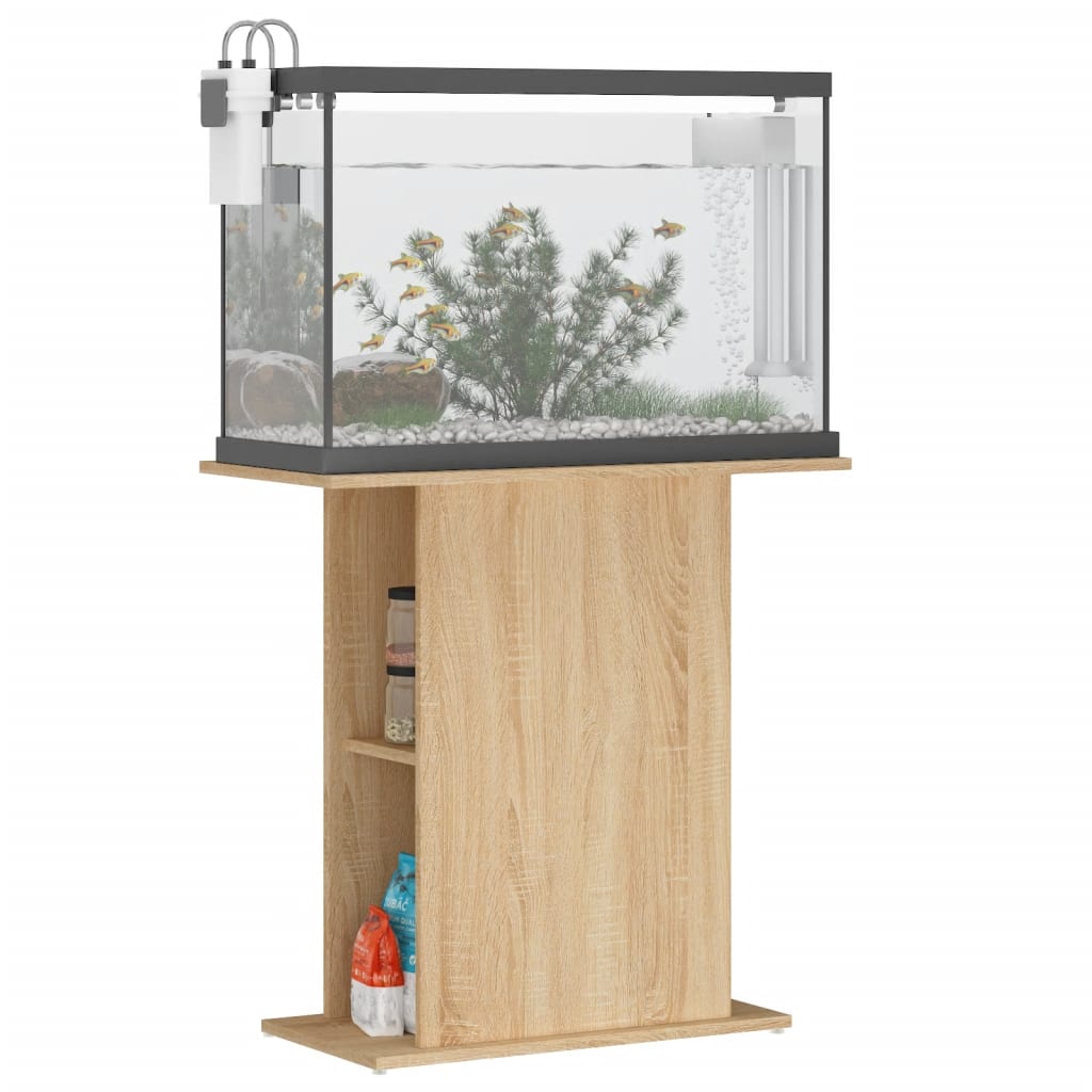 Aquariumstandaard 60,5x36x72,5 cm bewerkt hout gerookt eiken