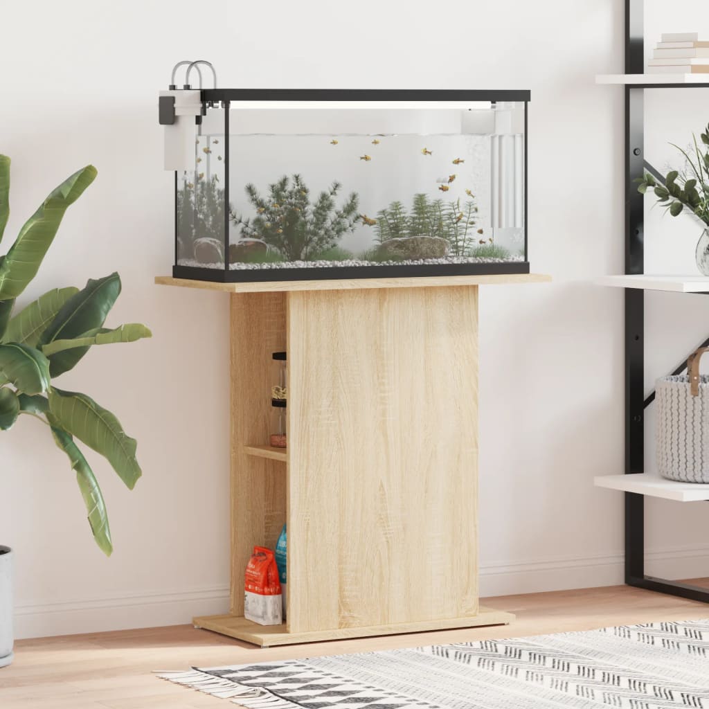 Aquariumstandaard 60,5x36x72,5 cm bewerkt hout gerookt eiken