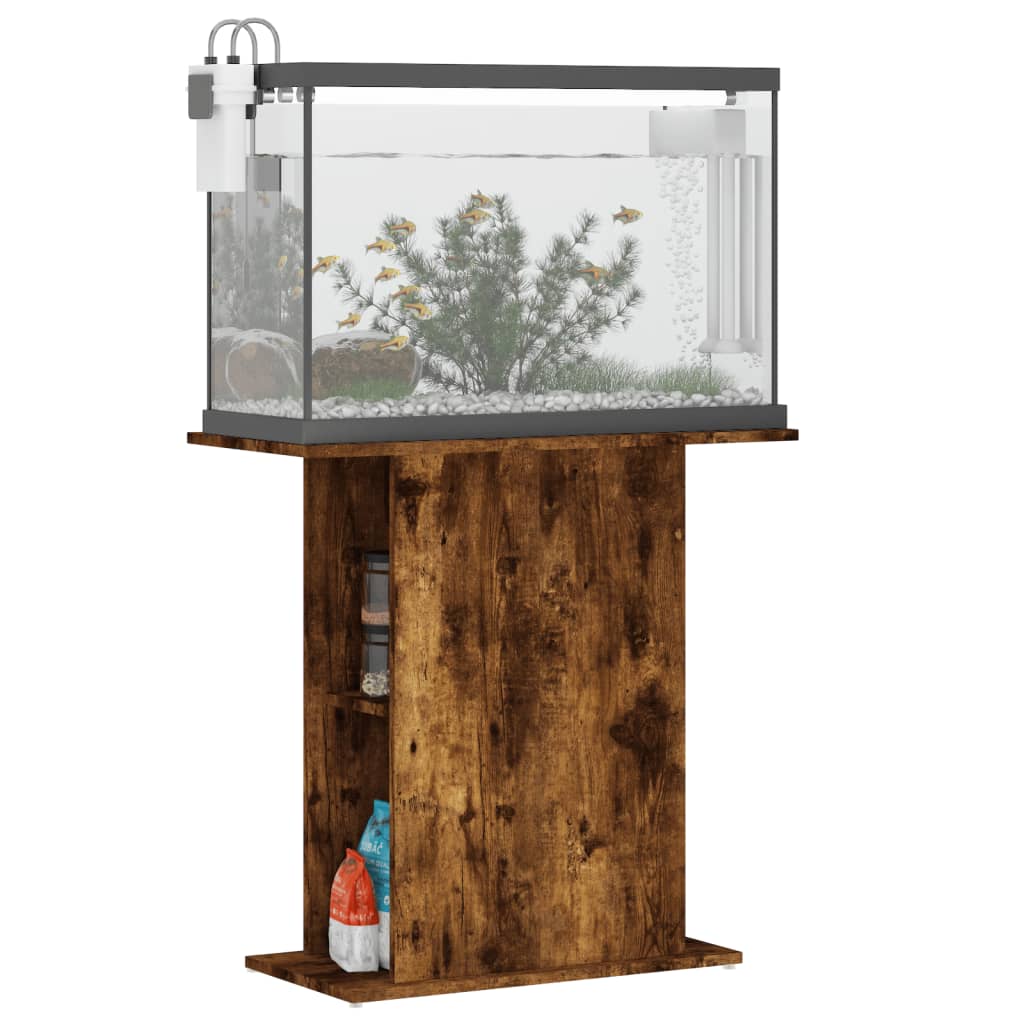 Aquariumstandaard 60,5x36x72,5 cm bewerkt hout gerookt eiken