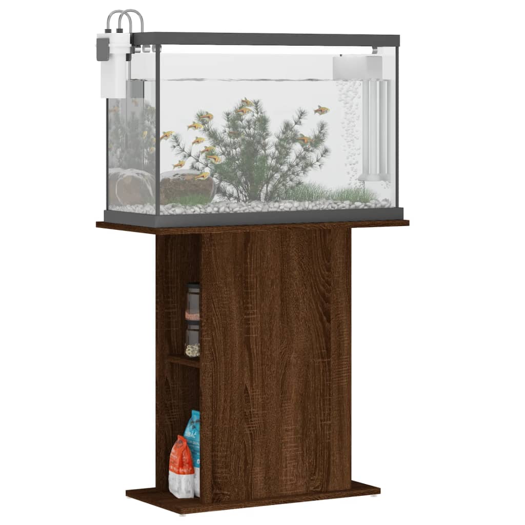 Aquariumstandaard 60,5x36x72,5 cm bewerkt hout gerookt eiken