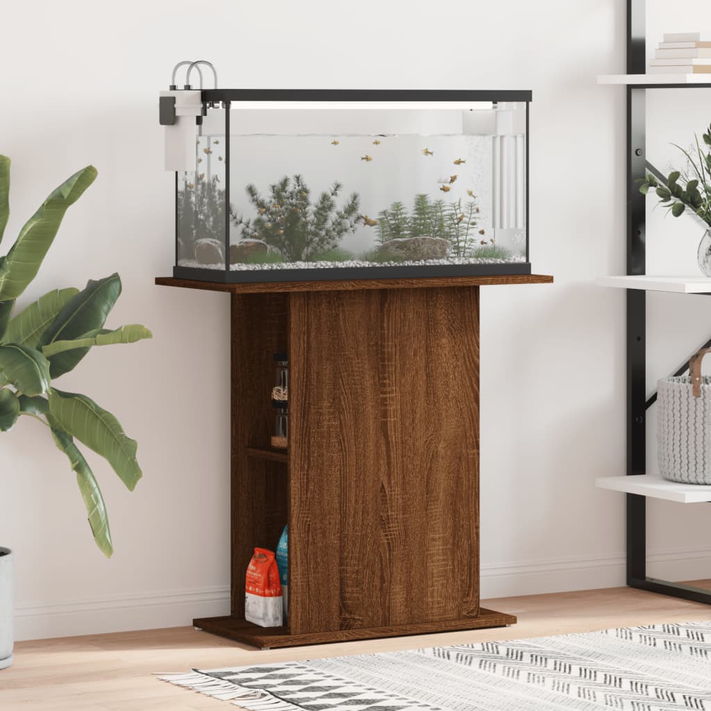 Aquariumstandaard 60,5x36x72,5 cm bewerkt hout gerookt eiken