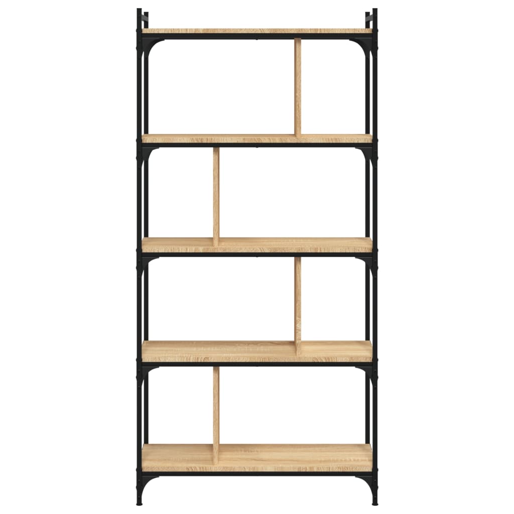 Boekenkast 5-laags 76x32x158 cm bewerkt hout