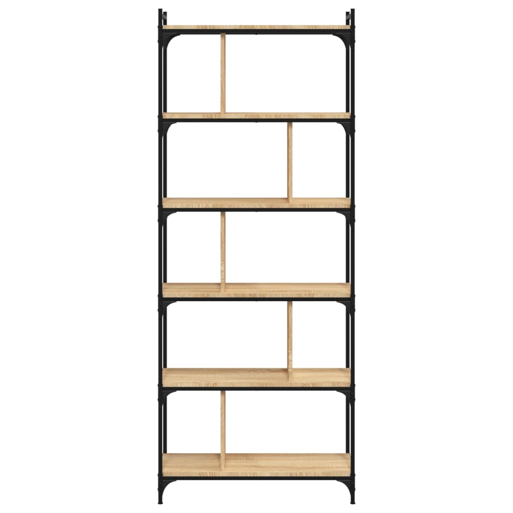 Boekenkast 5-laags 76x32x158 cm bewerkt hout