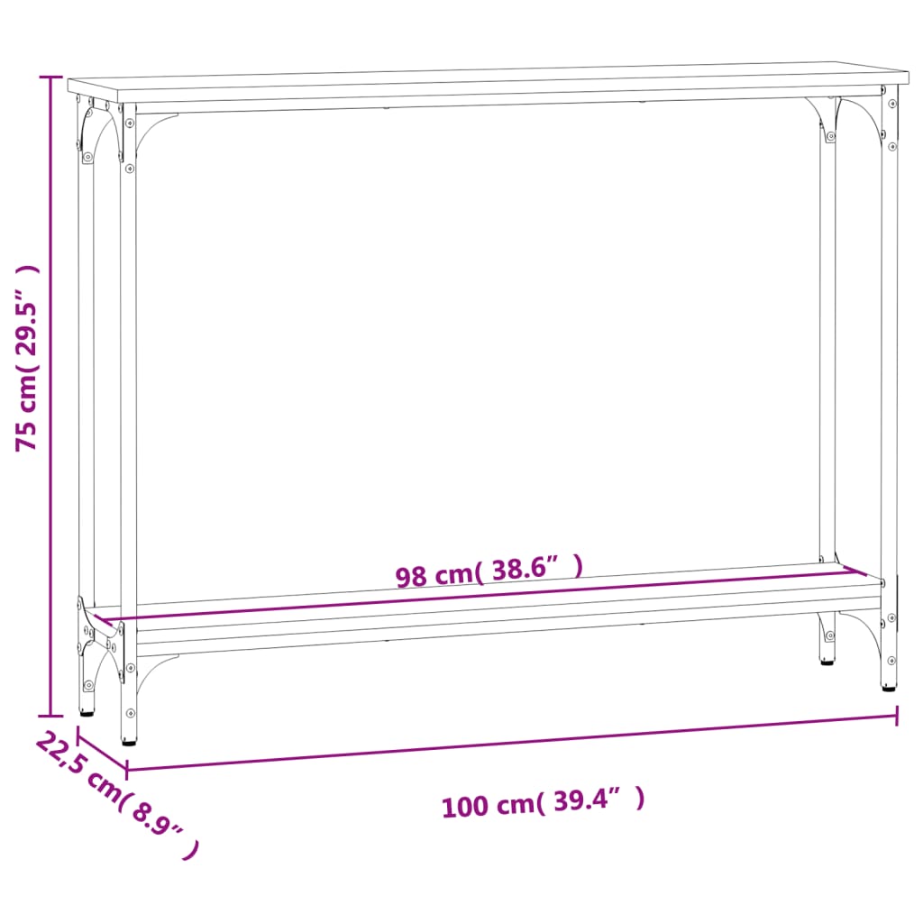 Wandtafel 75x22,5x75 cm bewerkt hout eikenkleurig