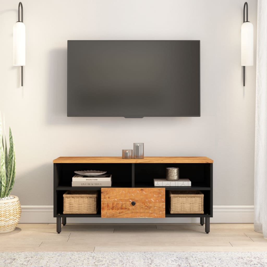 Meuble TV 100x33x46 cm en bois de manguier massif