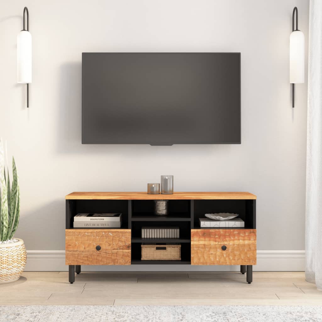 Meuble TV 100x33x46 cm en bois d'acacia massif