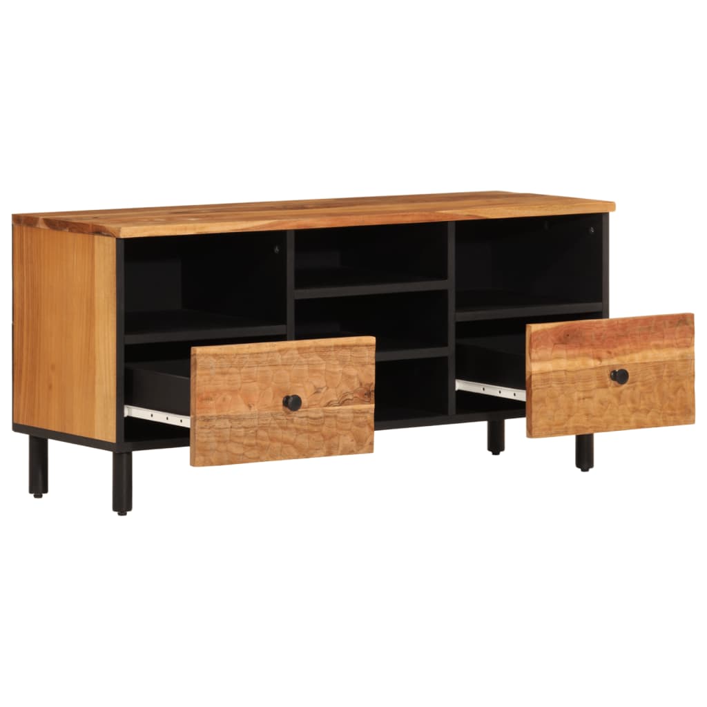 Meuble TV 100x33x46 cm en bois d'acacia massif