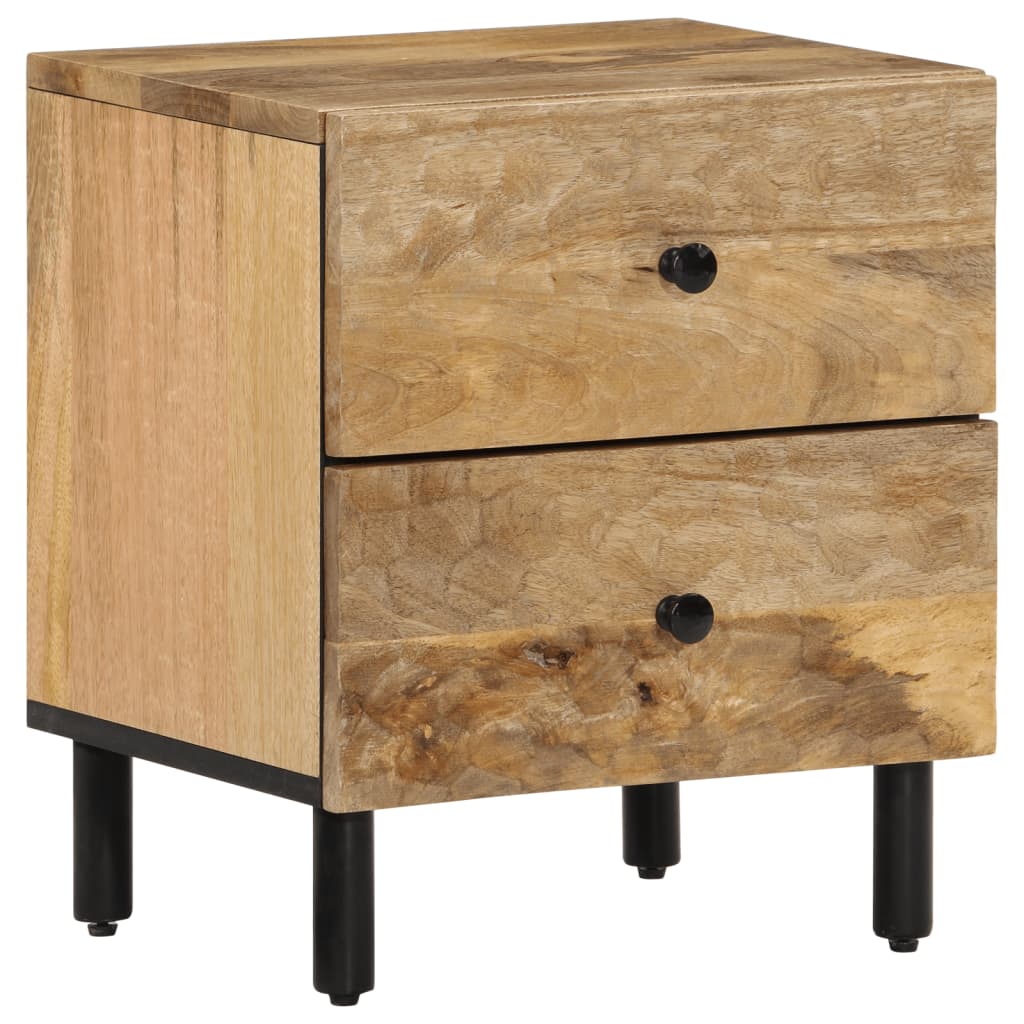 Tables de chevet 2 pcs 40x33x46 cm en bois de manguier massif