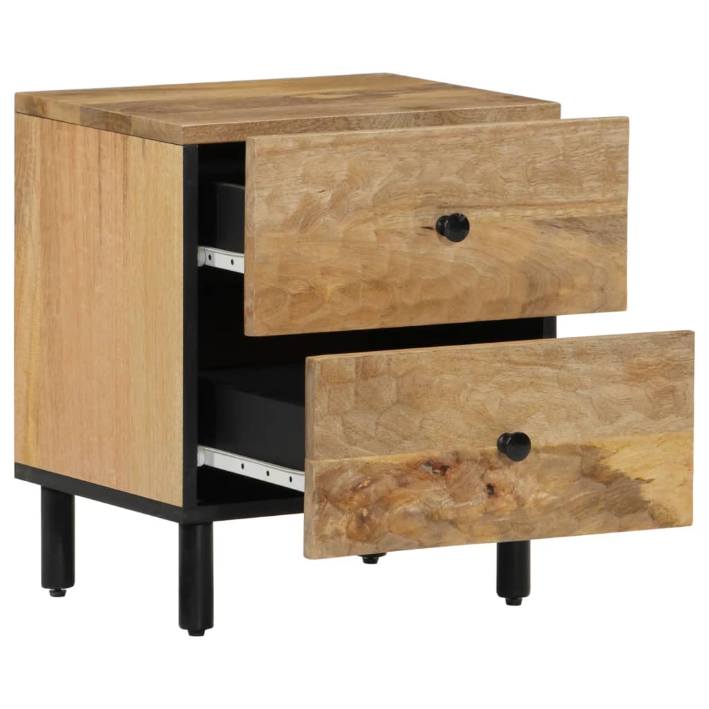 Tables de chevet 2 pcs 40x33x46 cm en bois de manguier massif