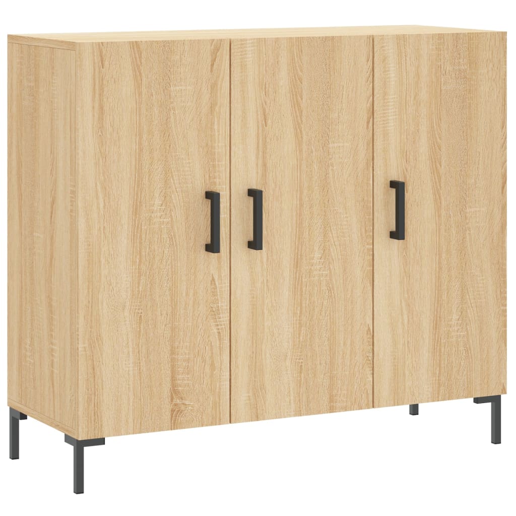 Dressoir 90x34x80 cm bewerkt hout eikenkleurig