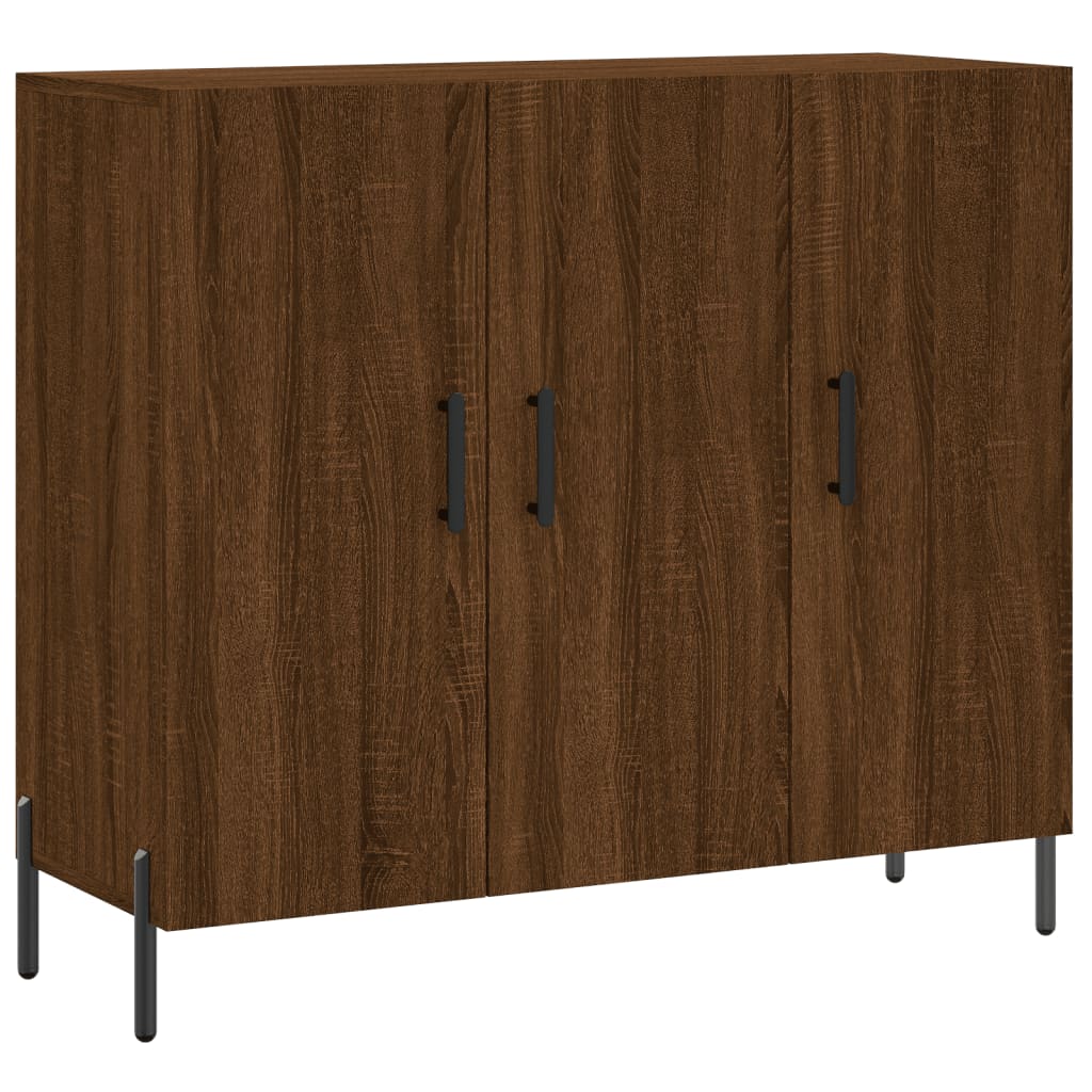 Buffet 90x34x80 cm en dérivé du bois couleur chêne