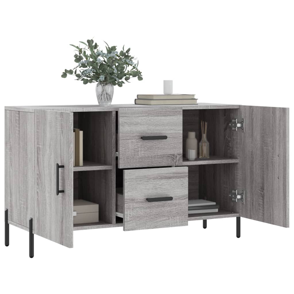 Dressoir 100x36x60 cm bewerkt hout betongrijs