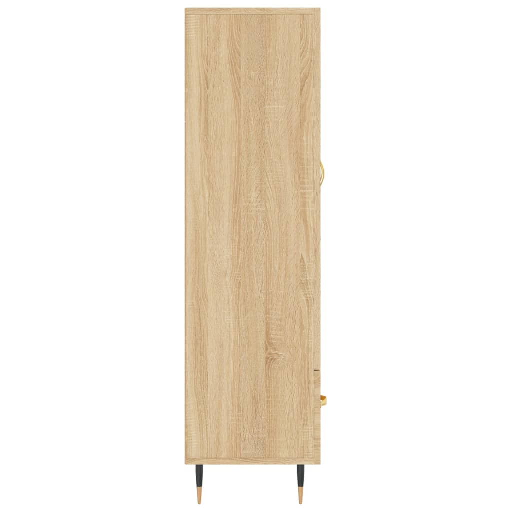 Hoge kast 69,5x31x115 cm bewerkt hout bruin eikenkleur