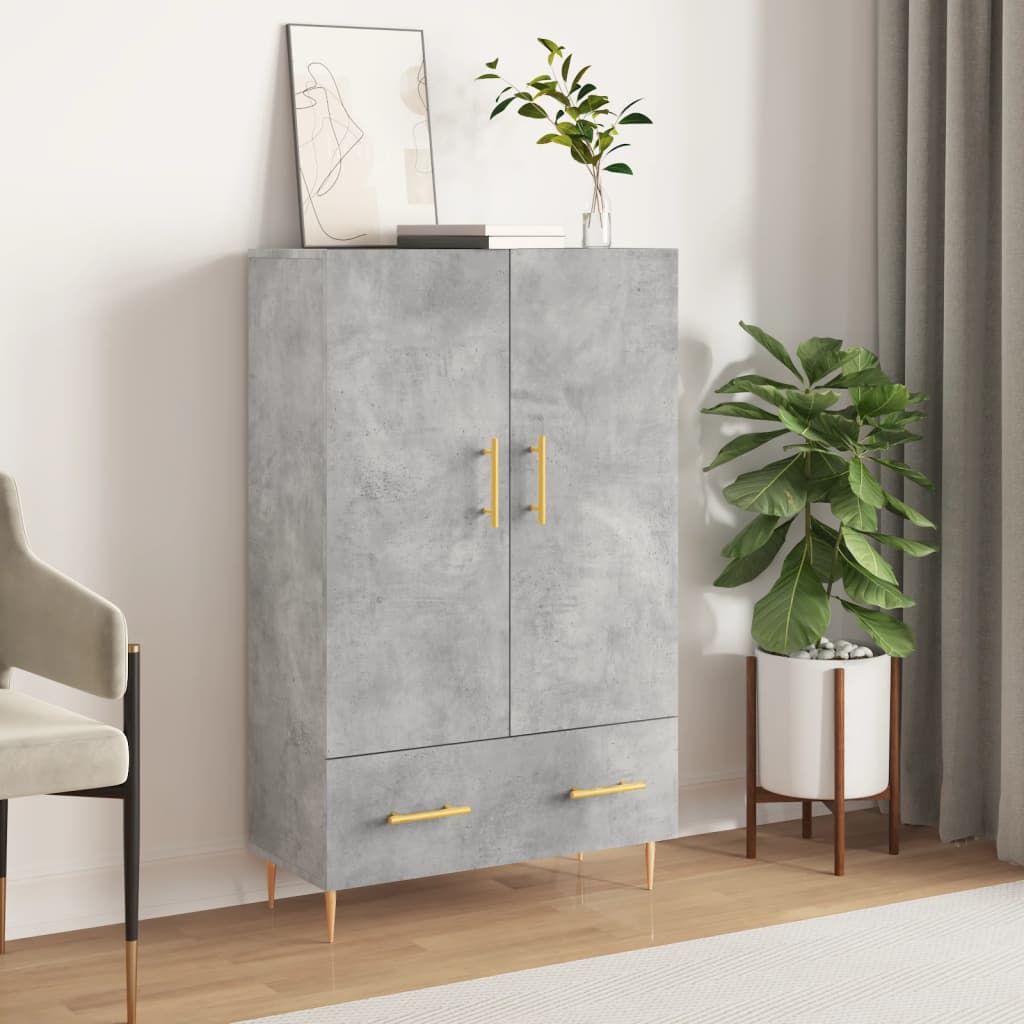 Armoire haute 69,5x31x115 cm en dérivé du bois, couleur chêne