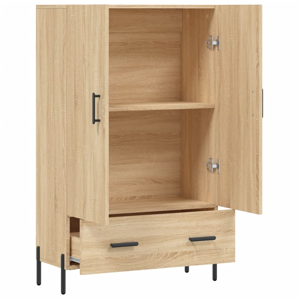 Armoire haute 69,5x31x115 cm en dérivé du bois, couleur chêne