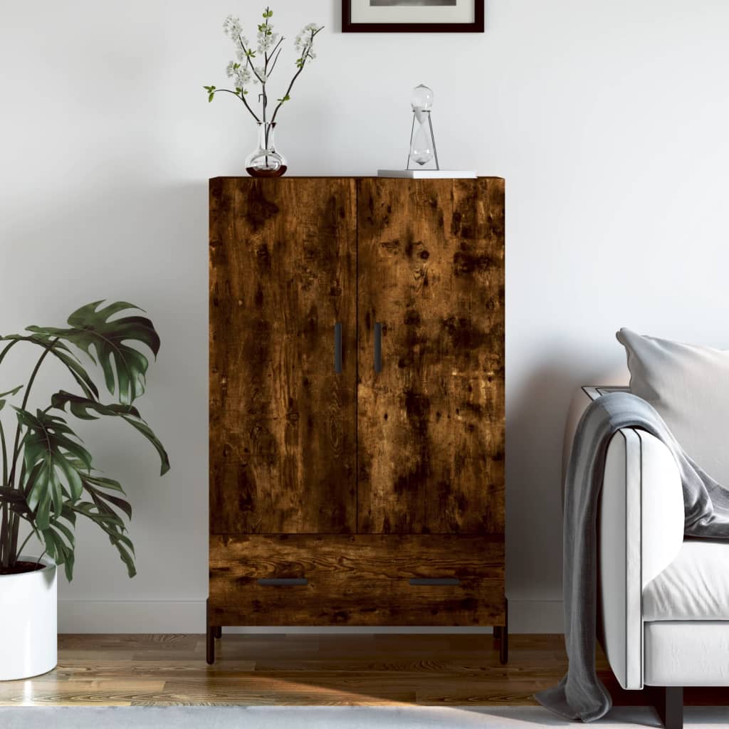 Armoire haute 69,5x31x115 cm en dérivé du bois, couleur chêne