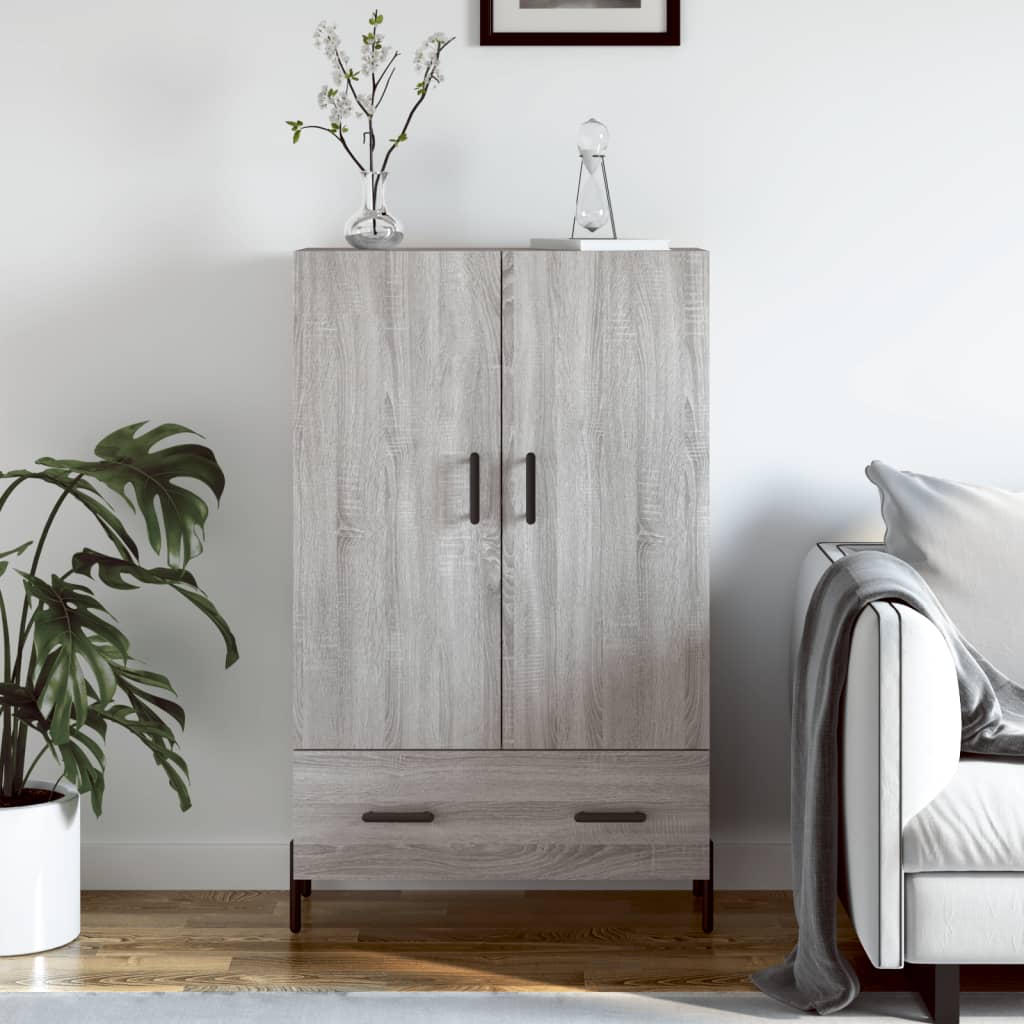 Armoire haute 69,5x31x115 cm en dérivé du bois, couleur chêne