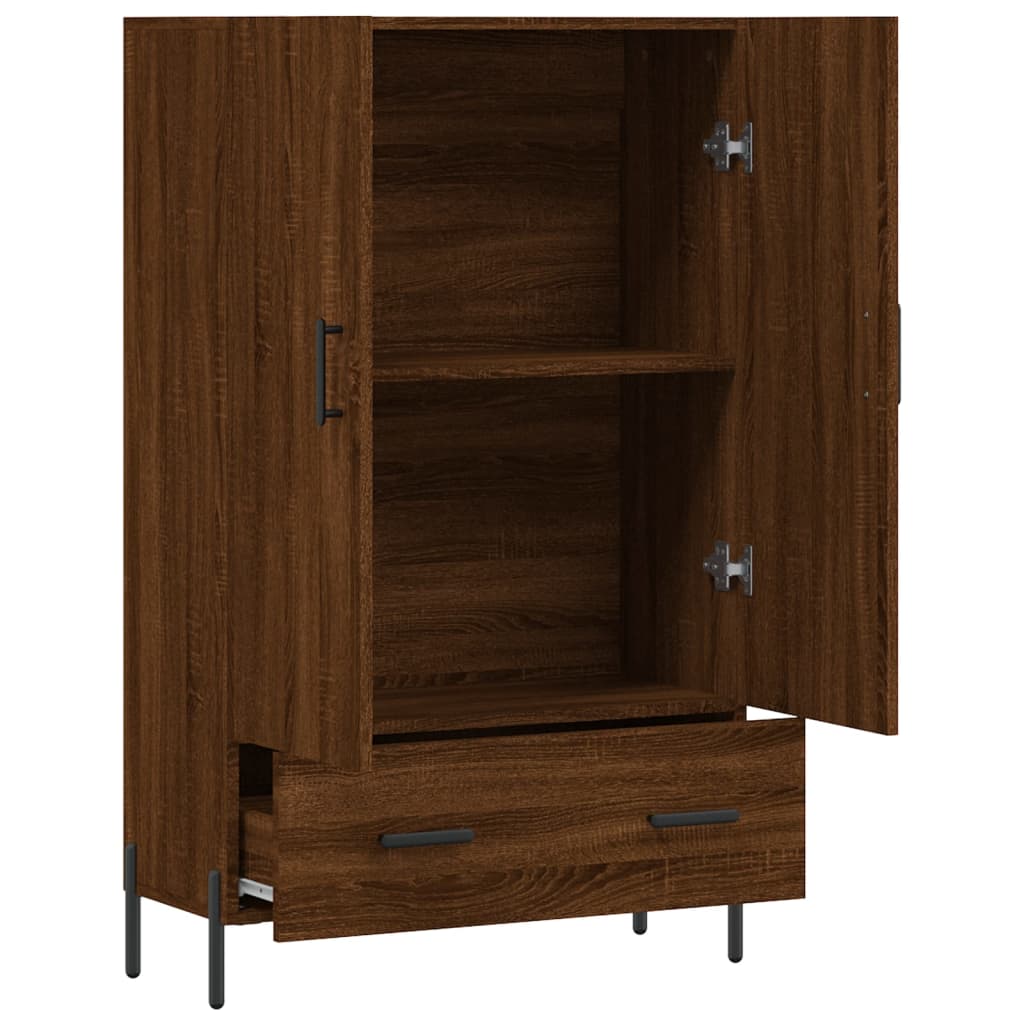 Armoire haute 69,5x31x115 cm en dérivé du bois, couleur chêne