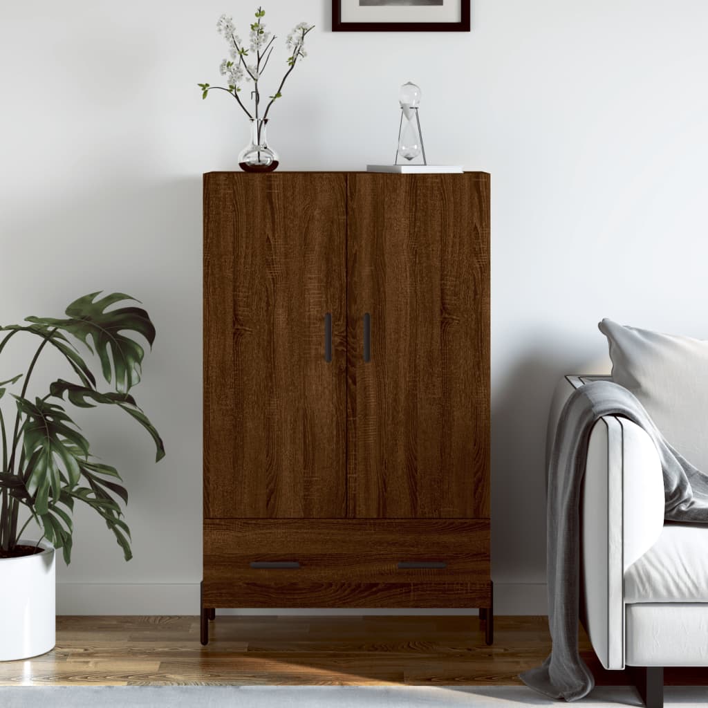 Armoire haute 69,5x31x115 cm en dérivé du bois, couleur chêne