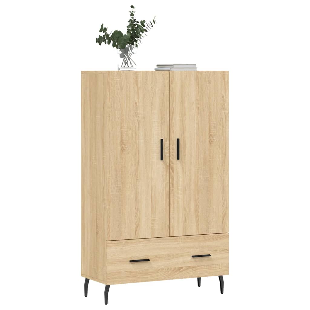 Armoire haute 69,5x31x115 cm en dérivé du bois, couleur chêne