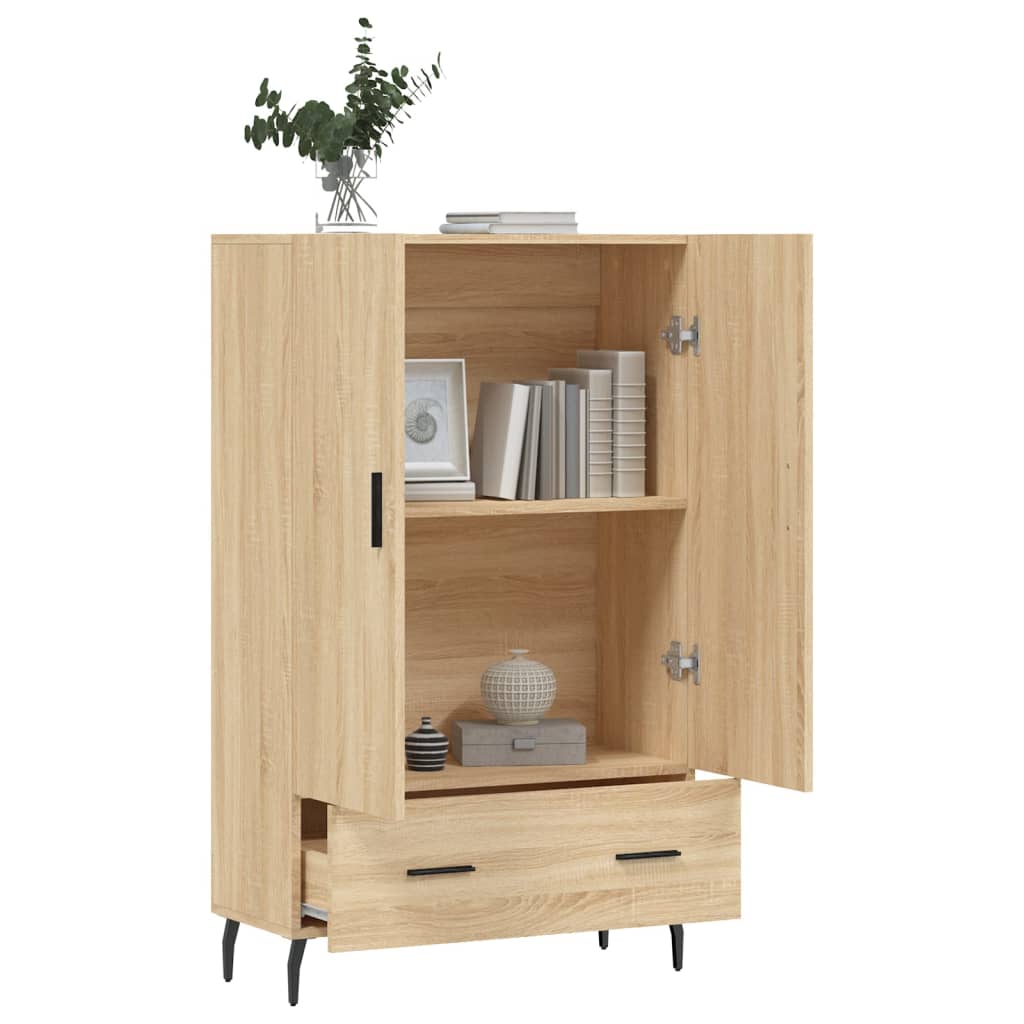 Armoire haute 69,5x31x115 cm en dérivé du bois, couleur chêne