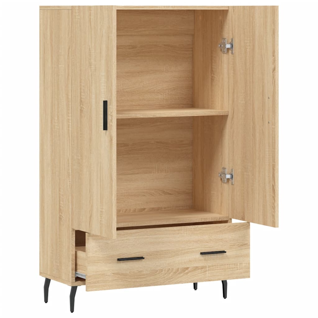 Armoire haute 69,5x31x115 cm en dérivé du bois, couleur chêne