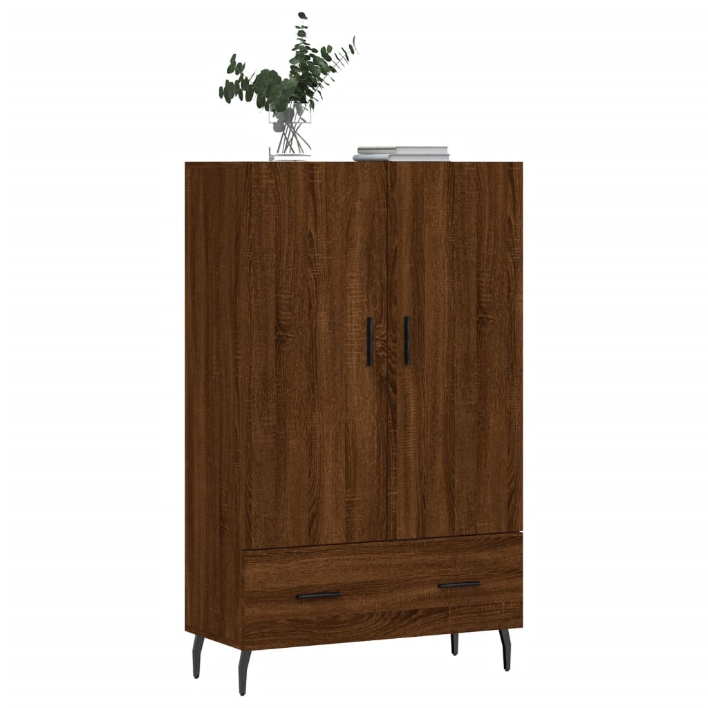 Armoire haute 69,5x31x115 cm en dérivé du bois, couleur chêne