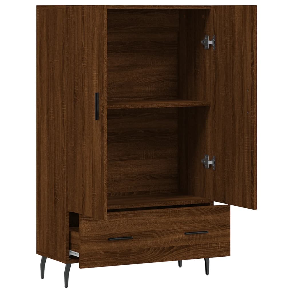 Armoire haute 69,5x31x115 cm en dérivé du bois, couleur chêne