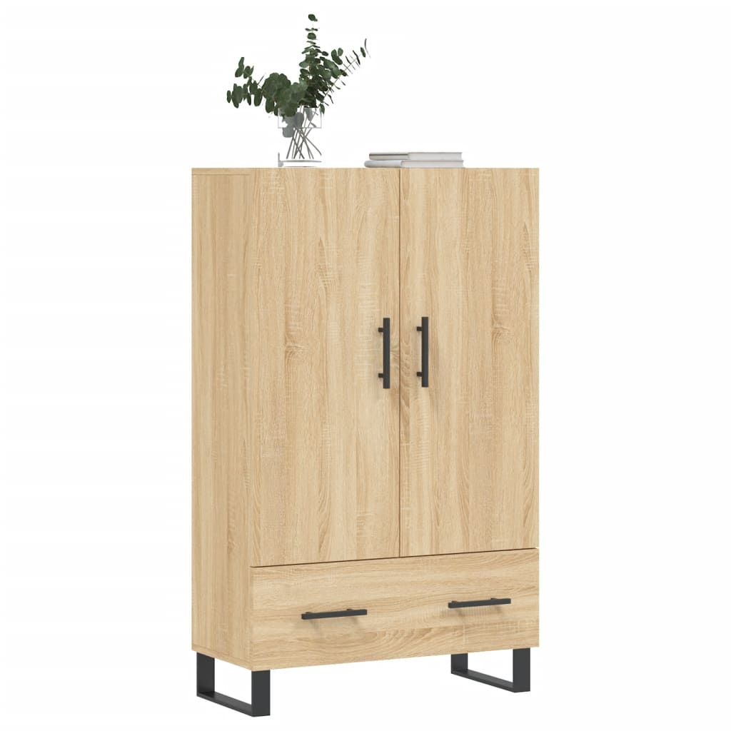 Armoire haute 69,5x31x115 cm en dérivé du bois, couleur chêne